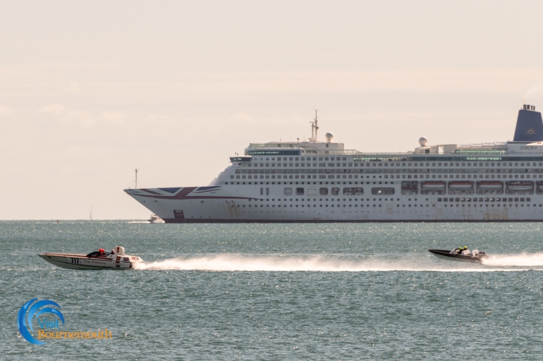 Offshore Power Boats Speed By Bournemouth